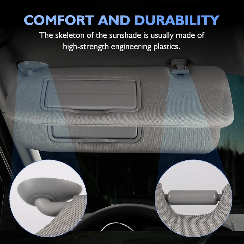 ItranMc Sun Visor Passenger Side for Honda CRV 2017-2022, Right Side Sunvisor with Light Mirror, Gray, Replacement#83230TLAA12ZB - Image 3